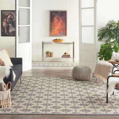 Tapis d'intérieur et d'extérieur géométrique moderne à motif floral et haut-bas Nourison Palamos