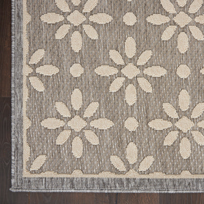 Tapis d'intérieur et d'extérieur géométrique moderne à motif floral et haut-bas Nourison Palamos