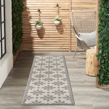 Tapis d'intérieur et d'extérieur géométrique moderne à motif floral et haut-bas Nourison Palamos