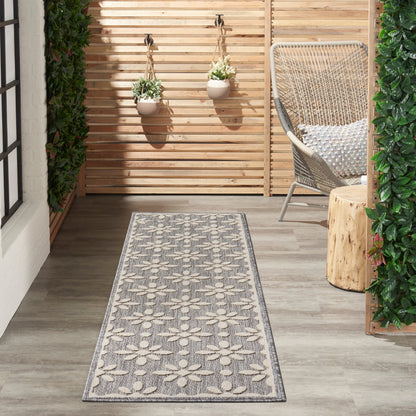Tapis d'intérieur et d'extérieur géométrique moderne à motif floral et haut-bas Nourison Palamos