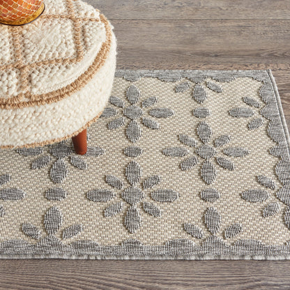 Tapis d'intérieur et d'extérieur géométrique moderne à motif floral et haut-bas Nourison Palamos