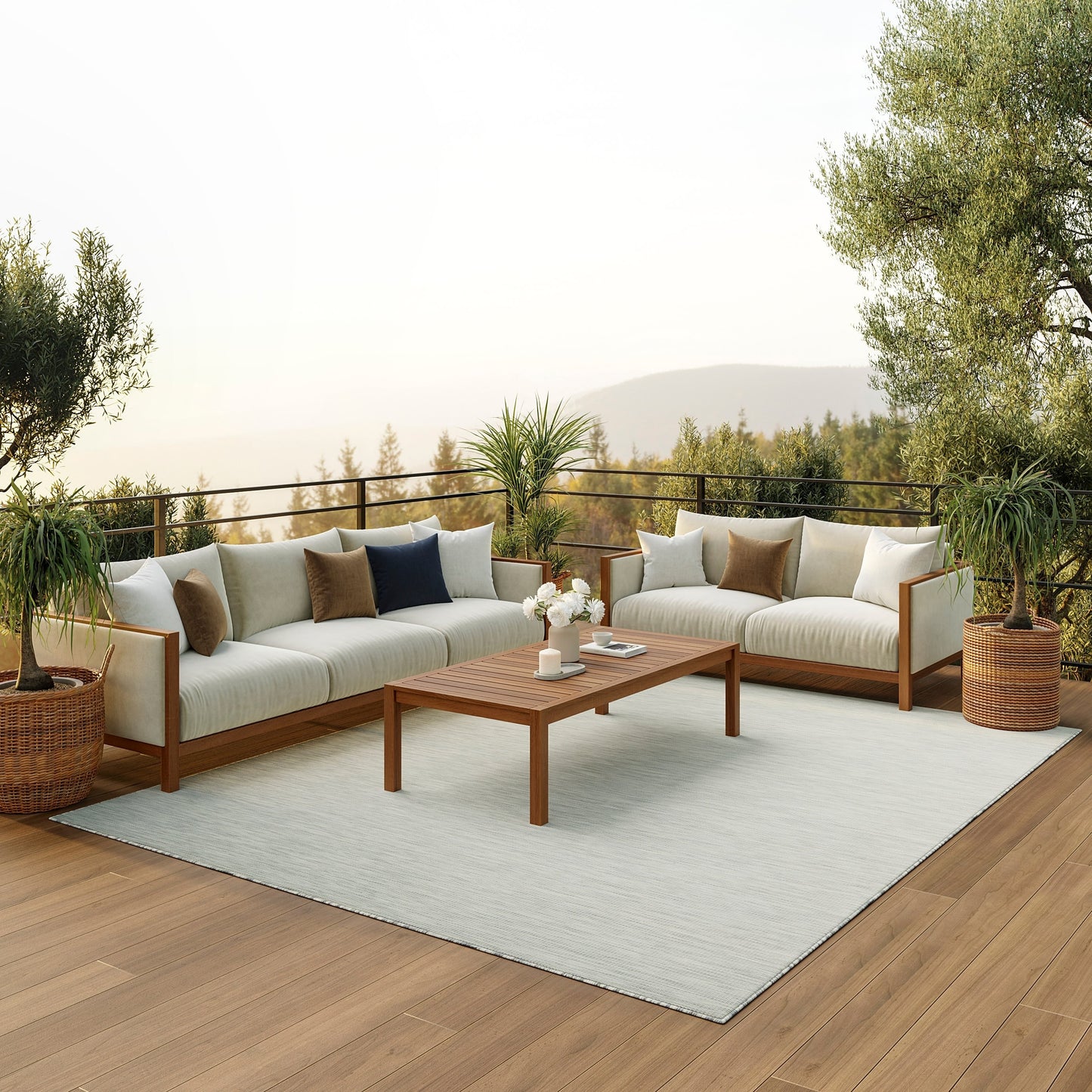 Tapis d'intérieur/extérieur moderne et décontracté Nourison Positano