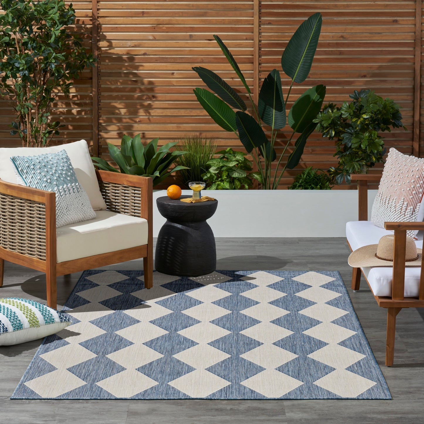 Tapis géométrique d'intérieur/extérieur Nourison Positano