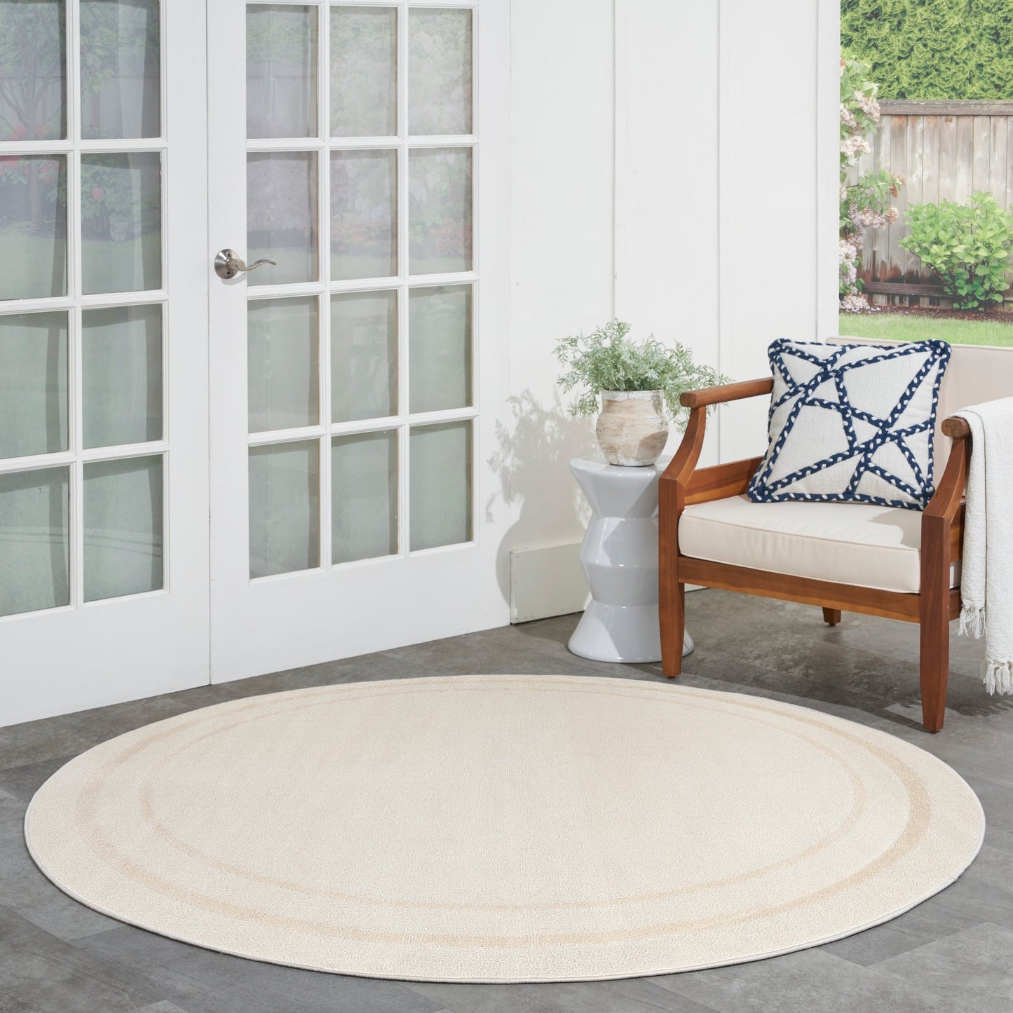 Tapis d'intérieur/extérieur uni Nourison Sandy