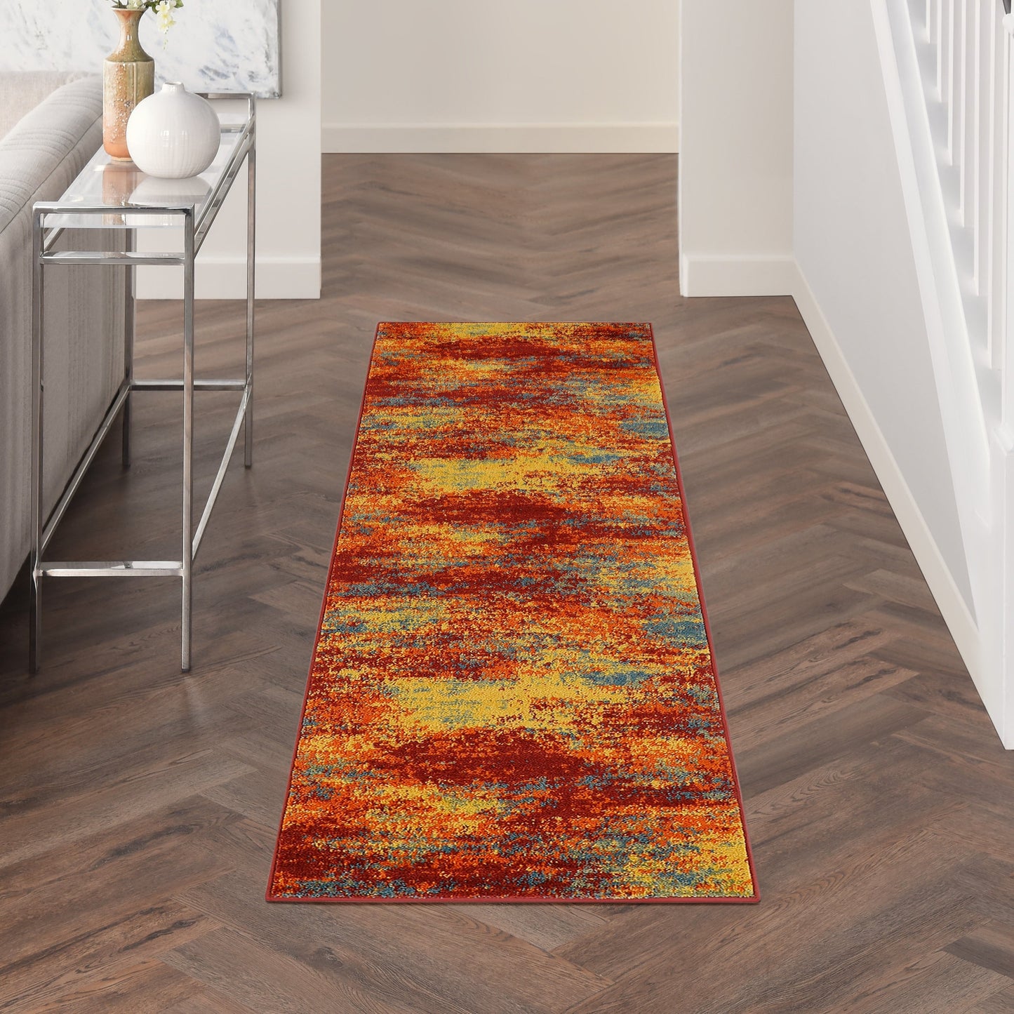 Tapis abstrait d'intérieur/extérieur Nourison Sandy