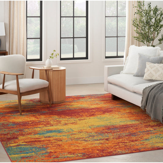 Tapis abstrait d'intérieur/extérieur Nourison Sandy