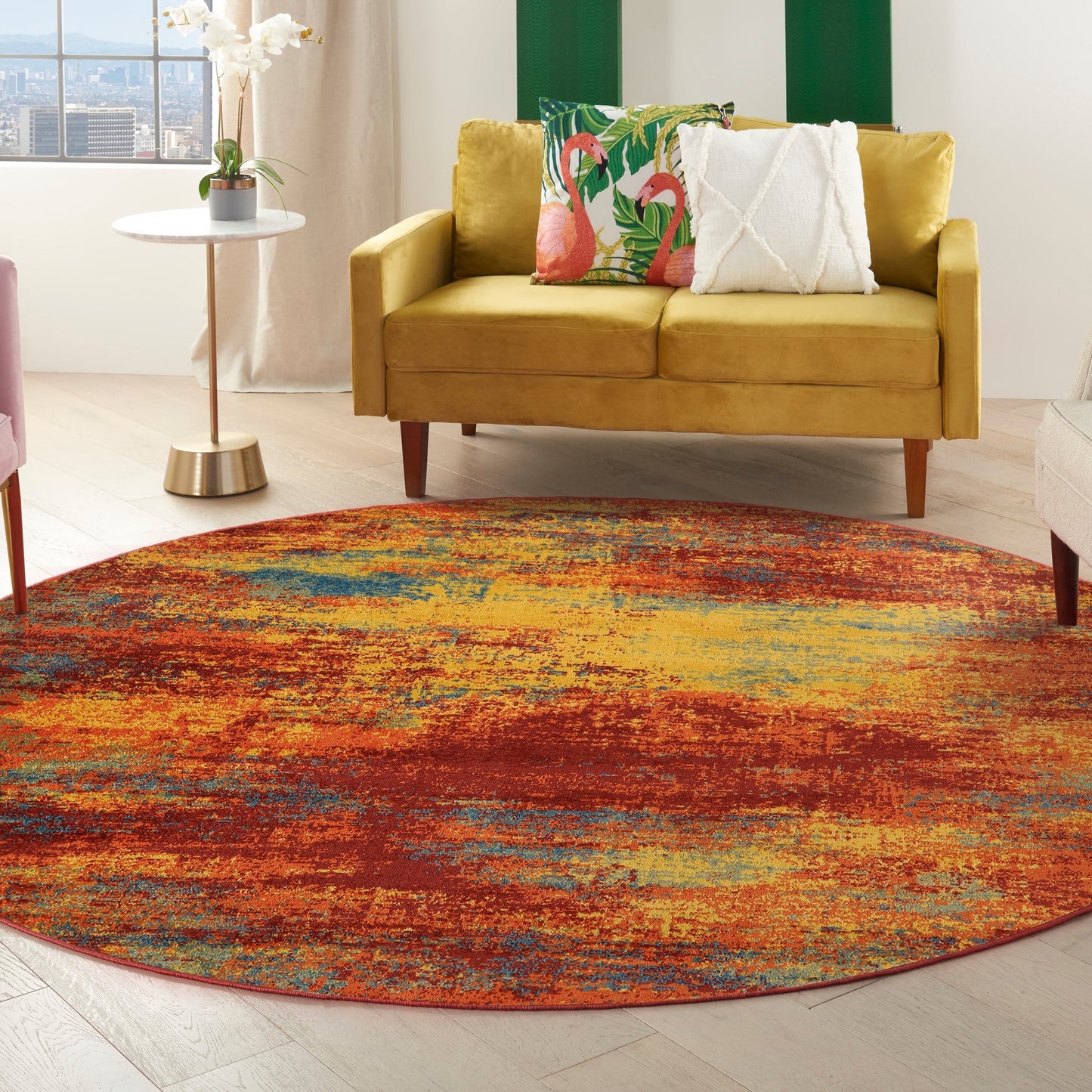 Tapis abstrait d'intérieur/extérieur Nourison Sandy