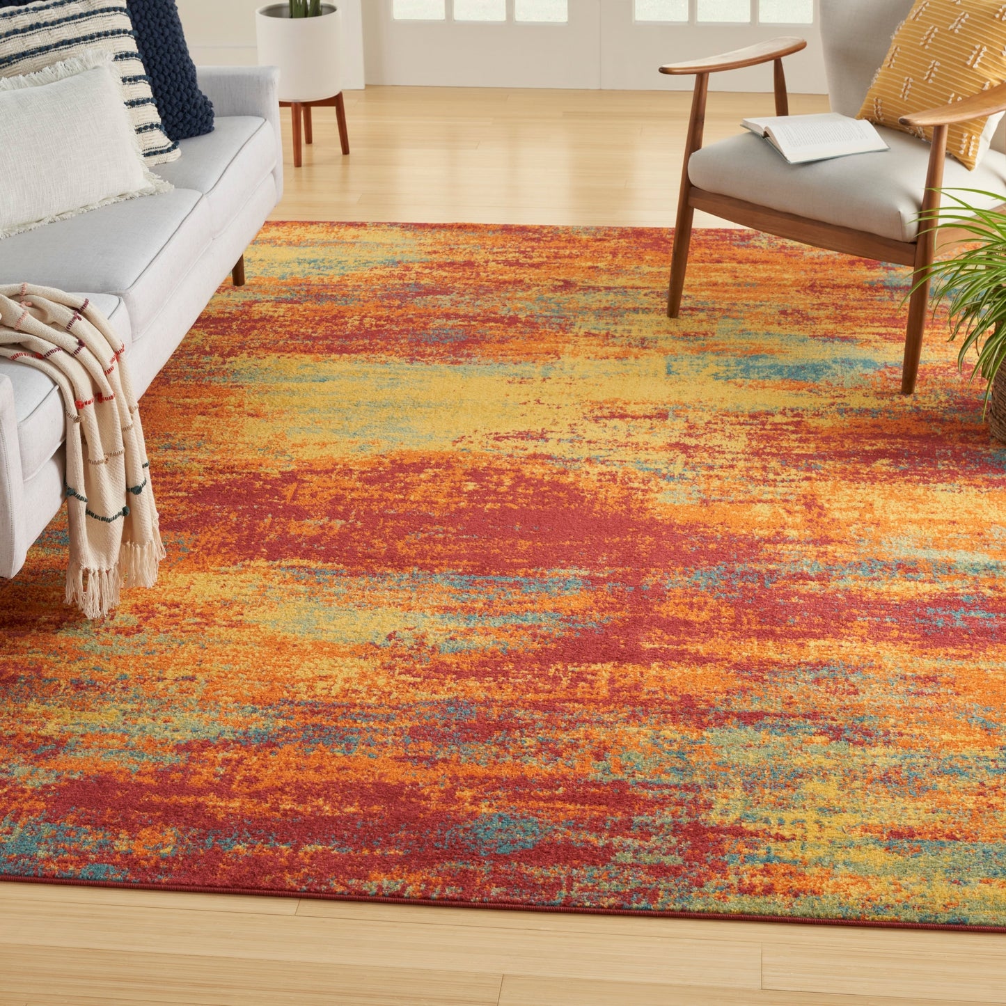 Tapis abstrait d'intérieur/extérieur Nourison Sandy