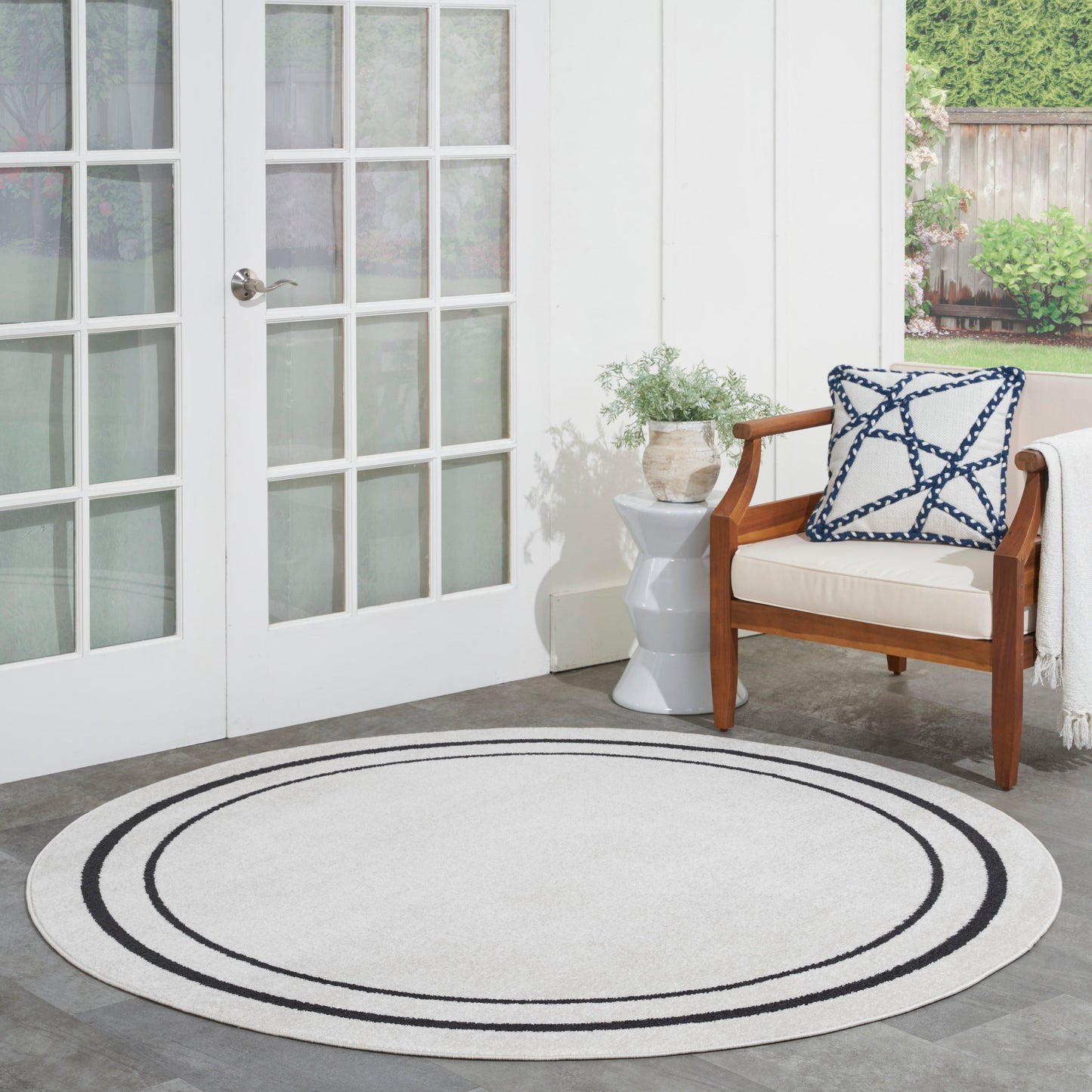 Tapis d'intérieur/extérieur uni Nourison Sandy
