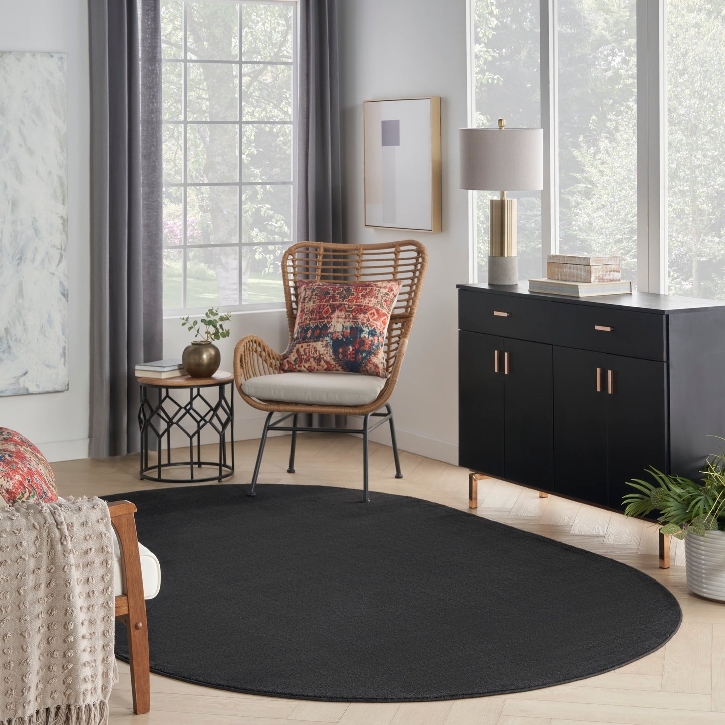Tapis d'intérieur/extérieur moderne et solide Nourison