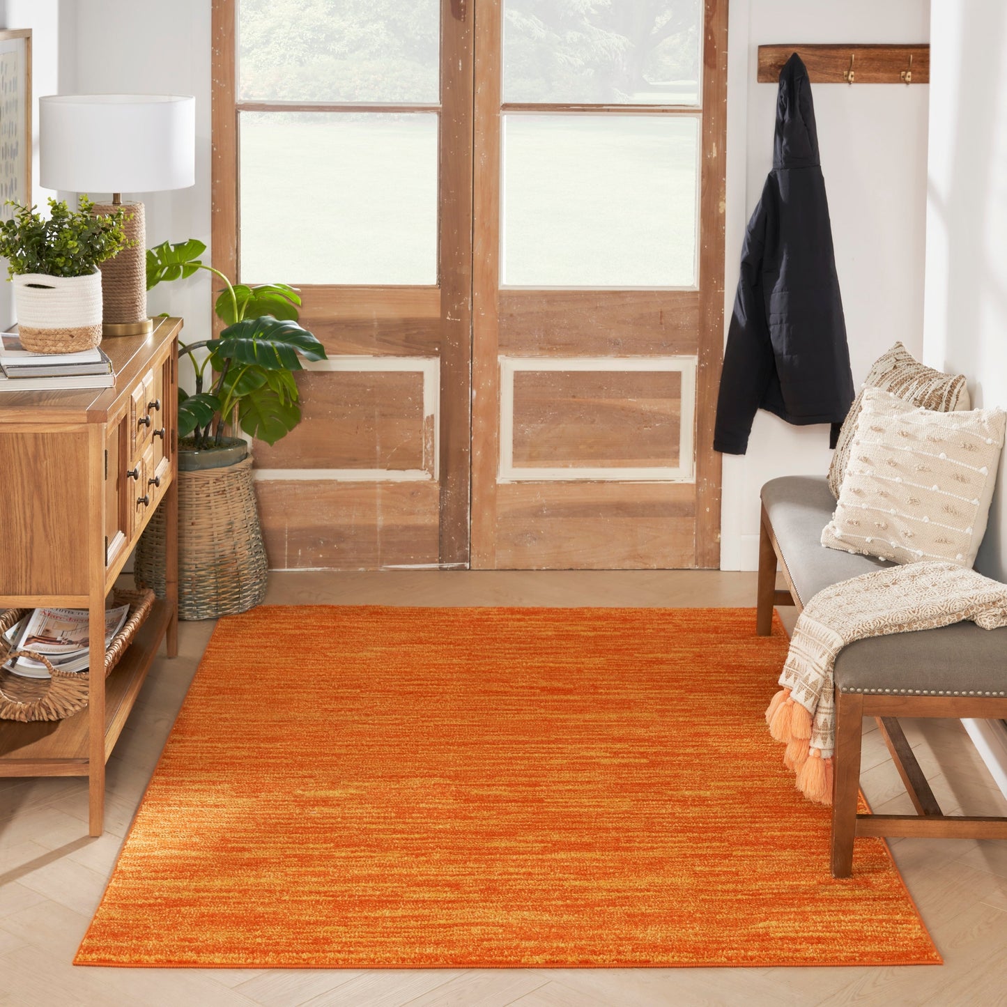 Tapis d'intérieur/extérieur moderne et solide Nourison