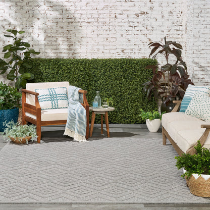 Tapis géométrique polyvalent à tissage plat pour intérieur/extérieur Nourison