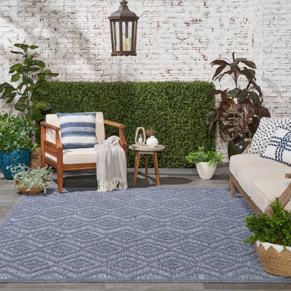 Tapis géométrique polyvalent à tissage plat pour intérieur/extérieur Nourison