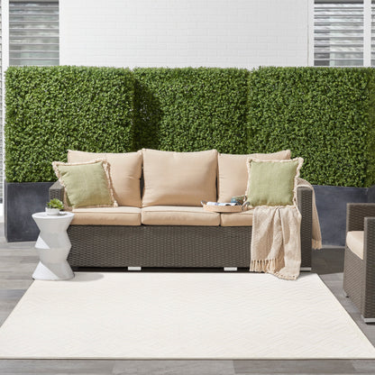 Tapis géométrique polyvalent à tissage plat pour intérieur/extérieur Nourison