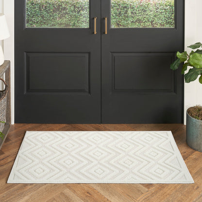 Tapis géométrique polyvalent à tissage plat pour intérieur/extérieur Nourison