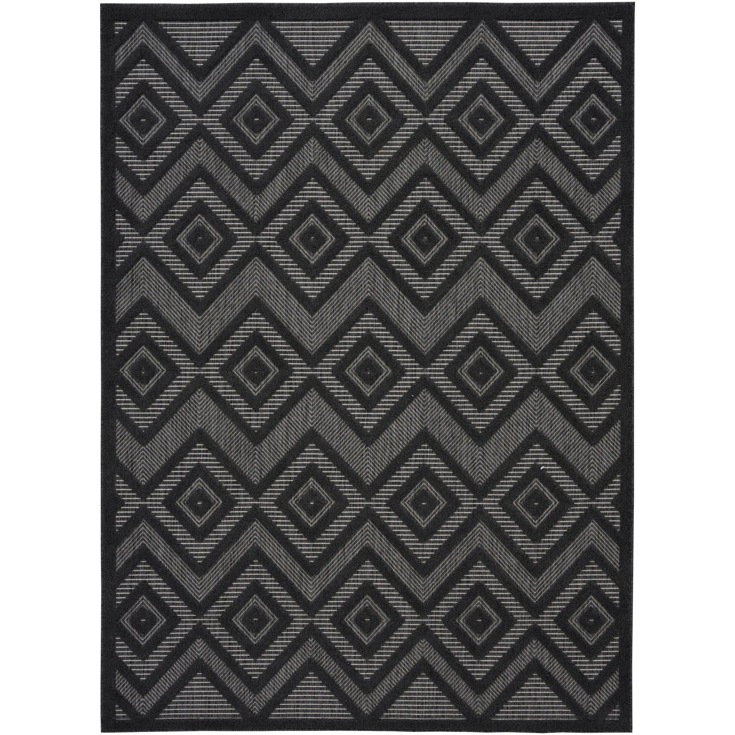 Tapis géométrique polyvalent à tissage plat pour intérieur/extérieur Nourison