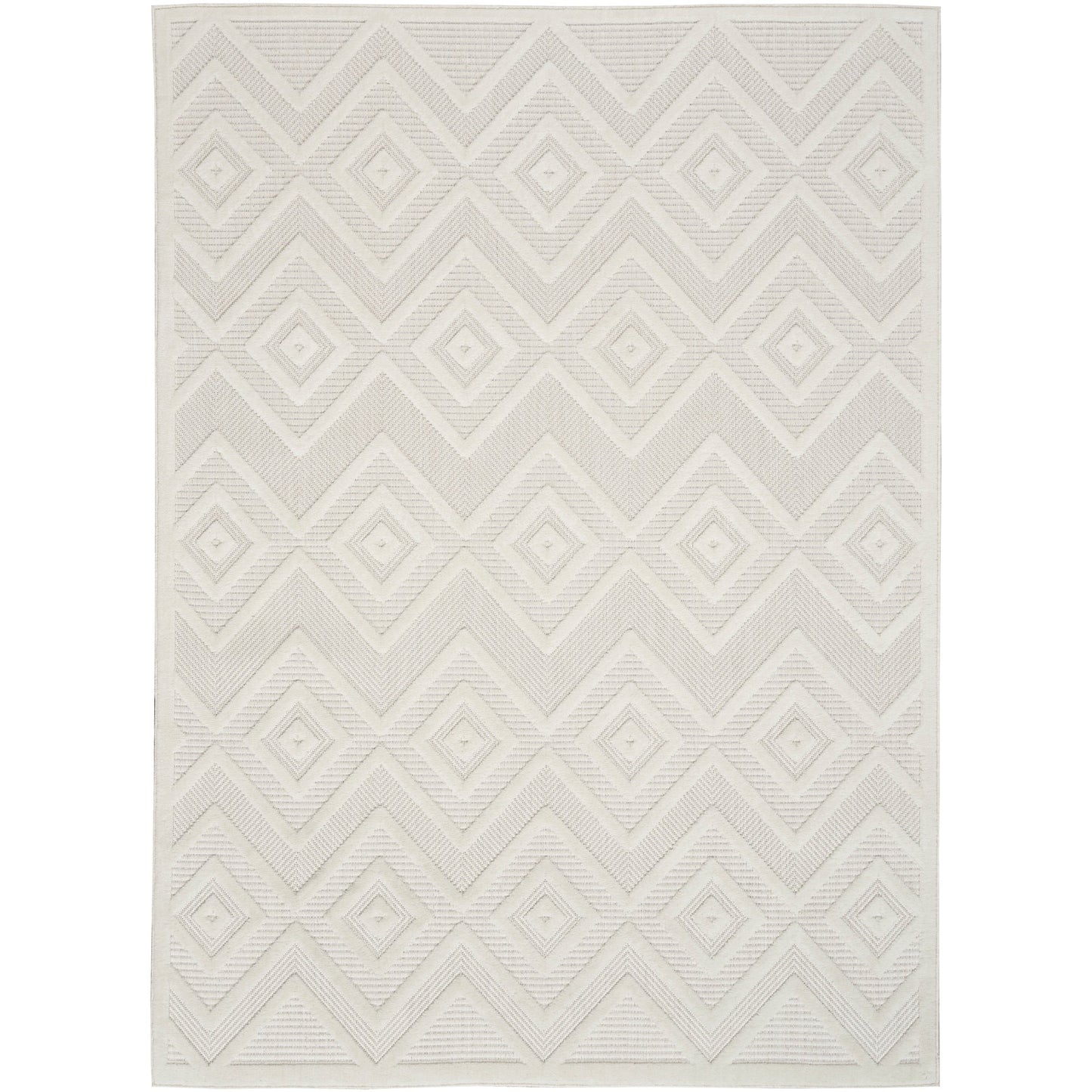 Tapis géométrique polyvalent à tissage plat pour intérieur/extérieur Nourison