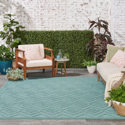 Tapis géométrique polyvalent à tissage plat pour intérieur/extérieur Nourison
