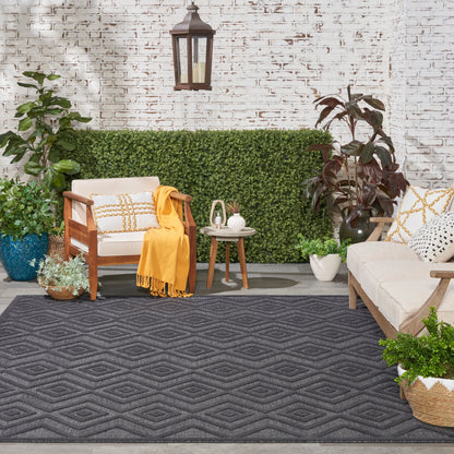 Tapis géométrique polyvalent à tissage plat pour intérieur/extérieur Nourison