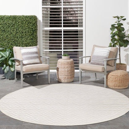 Tapis géométrique polyvalent à tissage plat pour intérieur/extérieur Nourison