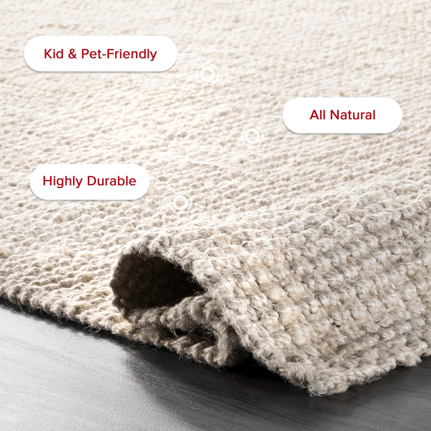 Tapis de ferme en jute massif Nuloom Ashli