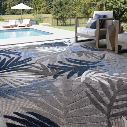 Tapis d'intérieur/extérieur à motif floral côtier Origin.