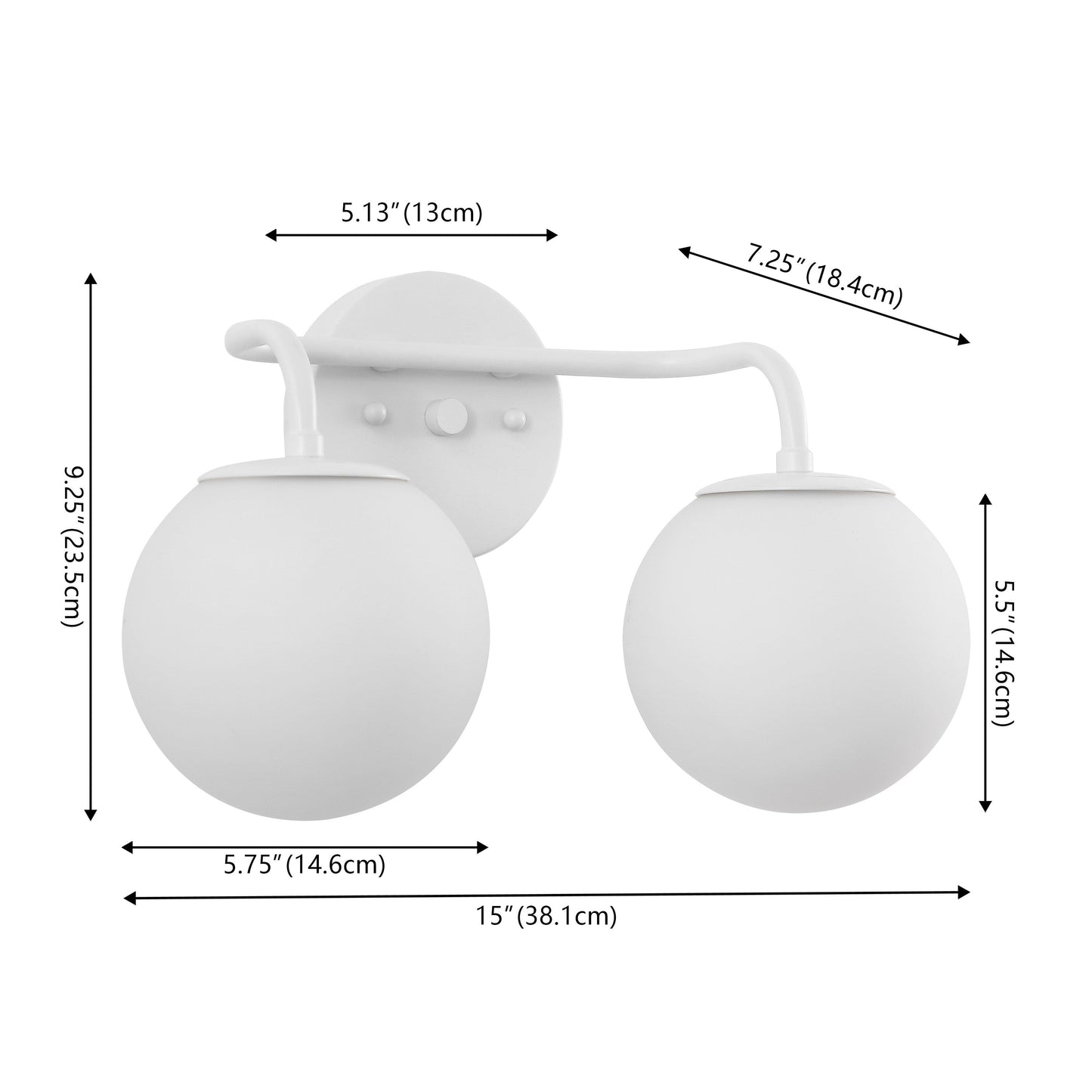 Luminaire de coiffeuse moderne à LED en métal et verre dépoli, par JONATHAN Y