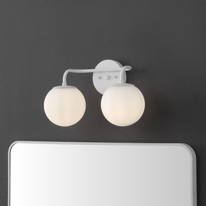 Luminaire de coiffeuse moderne à LED en métal et verre dépoli, par JONATHAN Y