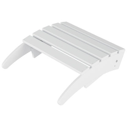 Chaise Adirondack pliable Polytrends Laguna en PEHD pour terrasse extérieure toutes saisons avec pouf (ensemble 2 pièces)