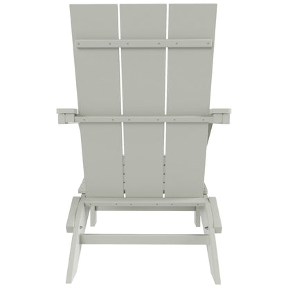 Polytrends Shoreside Modern Eco-Friendly All Weather Commercial-Residential Folding Adirondack Chair