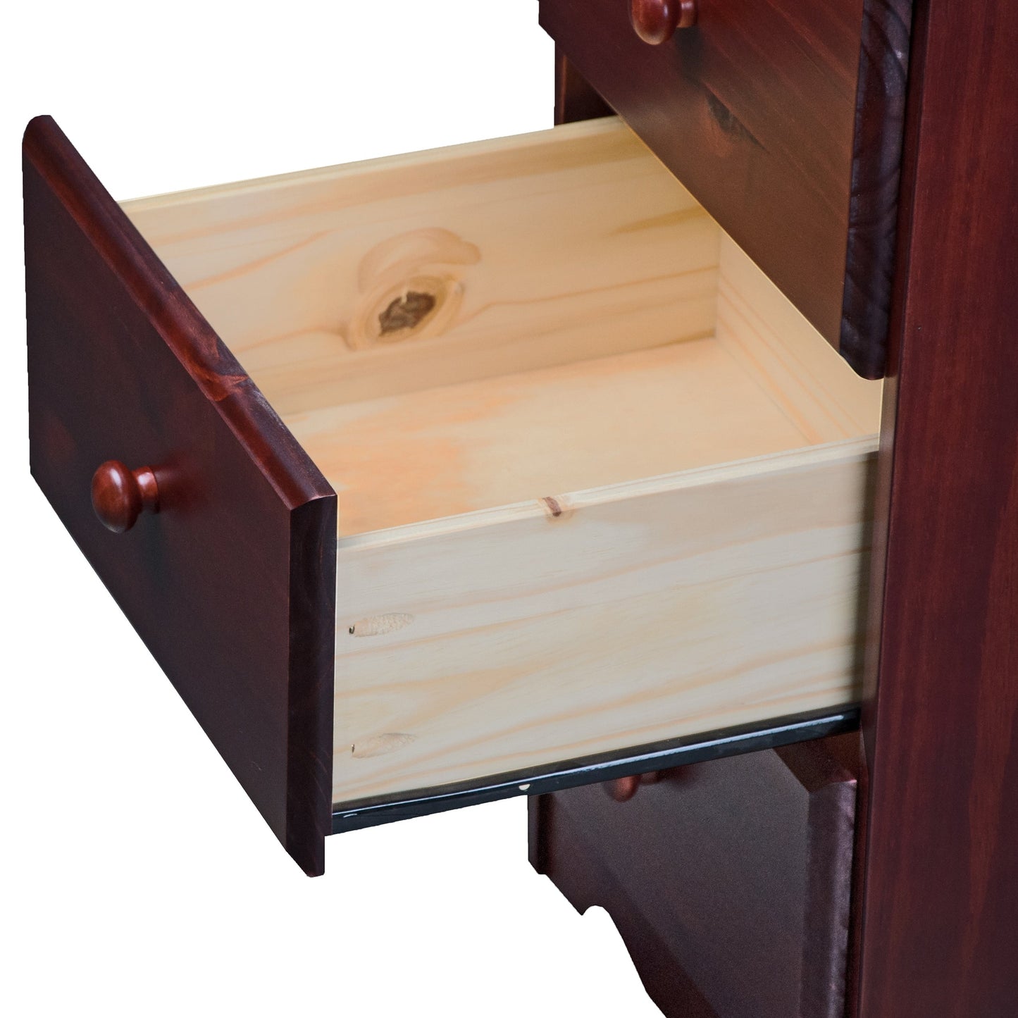 Table de chevet 3 tiroirs 100 % bois massif de Palace Imports avec boutons en métal ou en bois