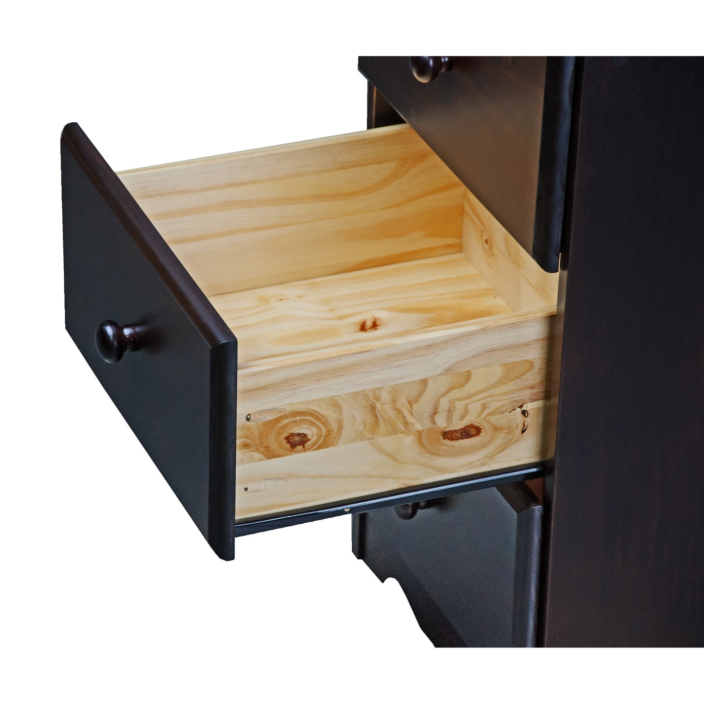 Table de chevet 3 tiroirs 100 % bois massif de Palace Imports avec boutons en métal ou en bois