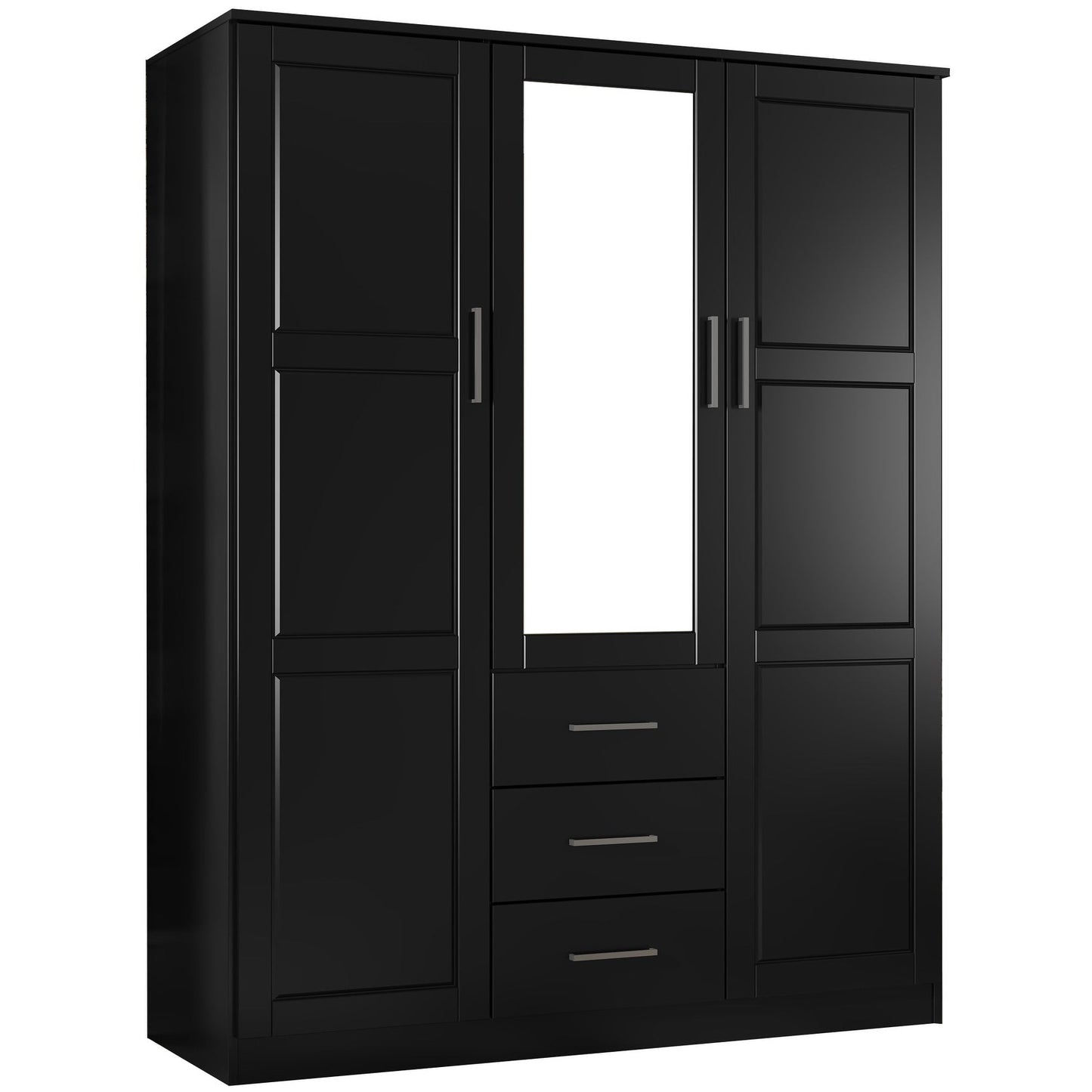 Armoire penderie 3 portes Cosmo 100 % bois massif de Palace Imports avec portes en bois massif ou en miroir