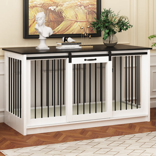 Cage pour chien élégante et robuste avec renfort en tube de fer