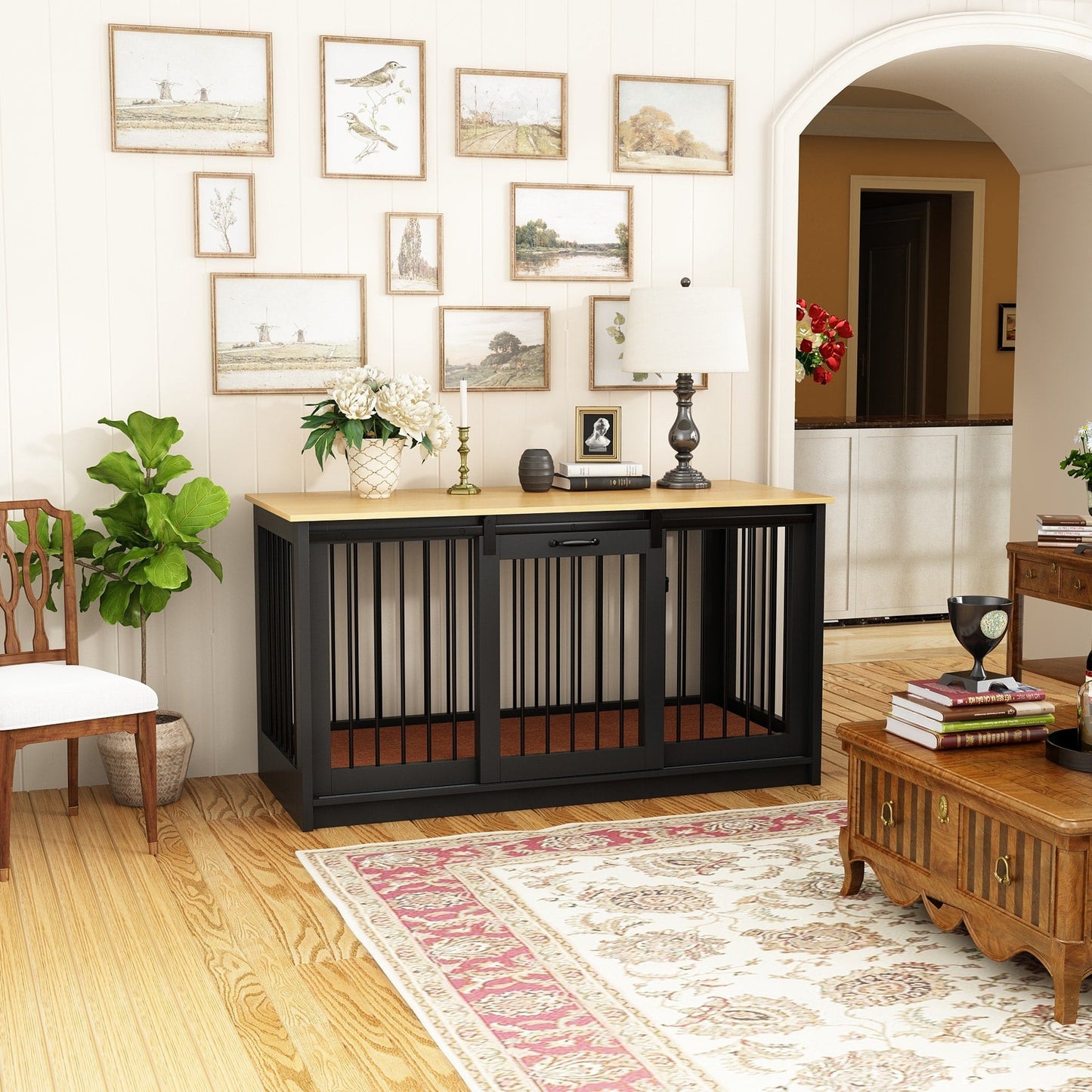 Cage pour chien élégante et robuste avec renfort en tube de fer