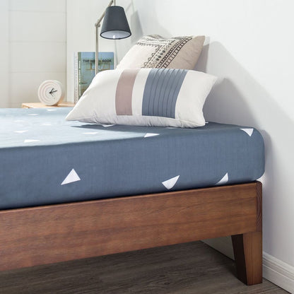 Lit plateforme de luxe en bois massif expresso antique Priage par Zinus