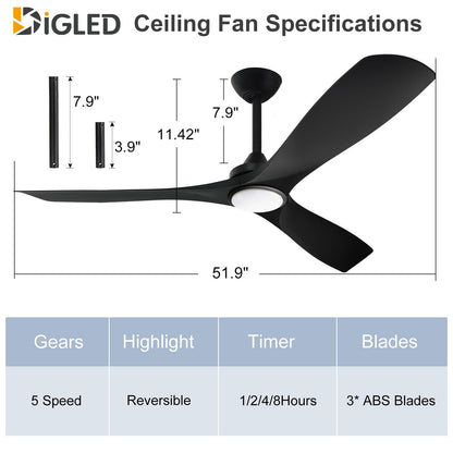 Remote Ceiling Fan with Lights Flush Mount