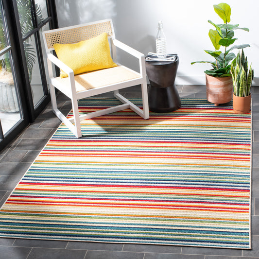 Tapis de patio imperméable à rayures pour intérieur/extérieur SAFAVIEH Cabana Gafia