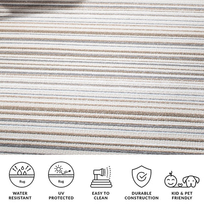 Tapis de patio imperméable à rayures pour intérieur/extérieur SAFAVIEH Cabana Gafia