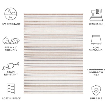 Tapis de patio imperméable à rayures pour intérieur/extérieur SAFAVIEH Cabana Gafia