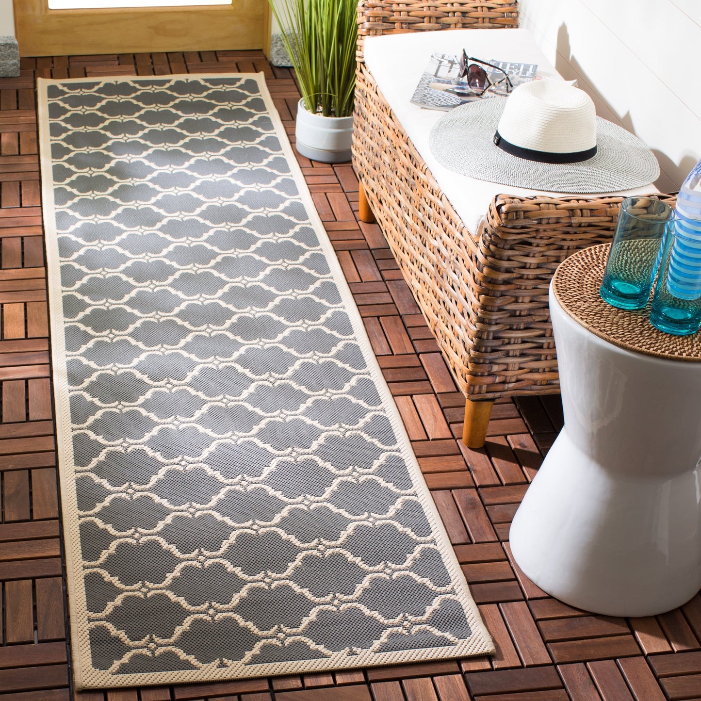 SAFAVIEH Courtyard Charleen Tapis de patio imperméable intérieur/extérieur