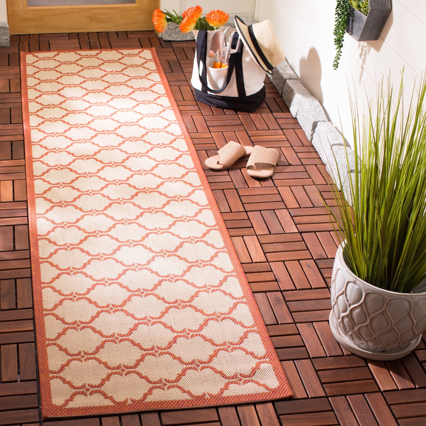 SAFAVIEH Courtyard Charleen Tapis de patio imperméable intérieur/extérieur