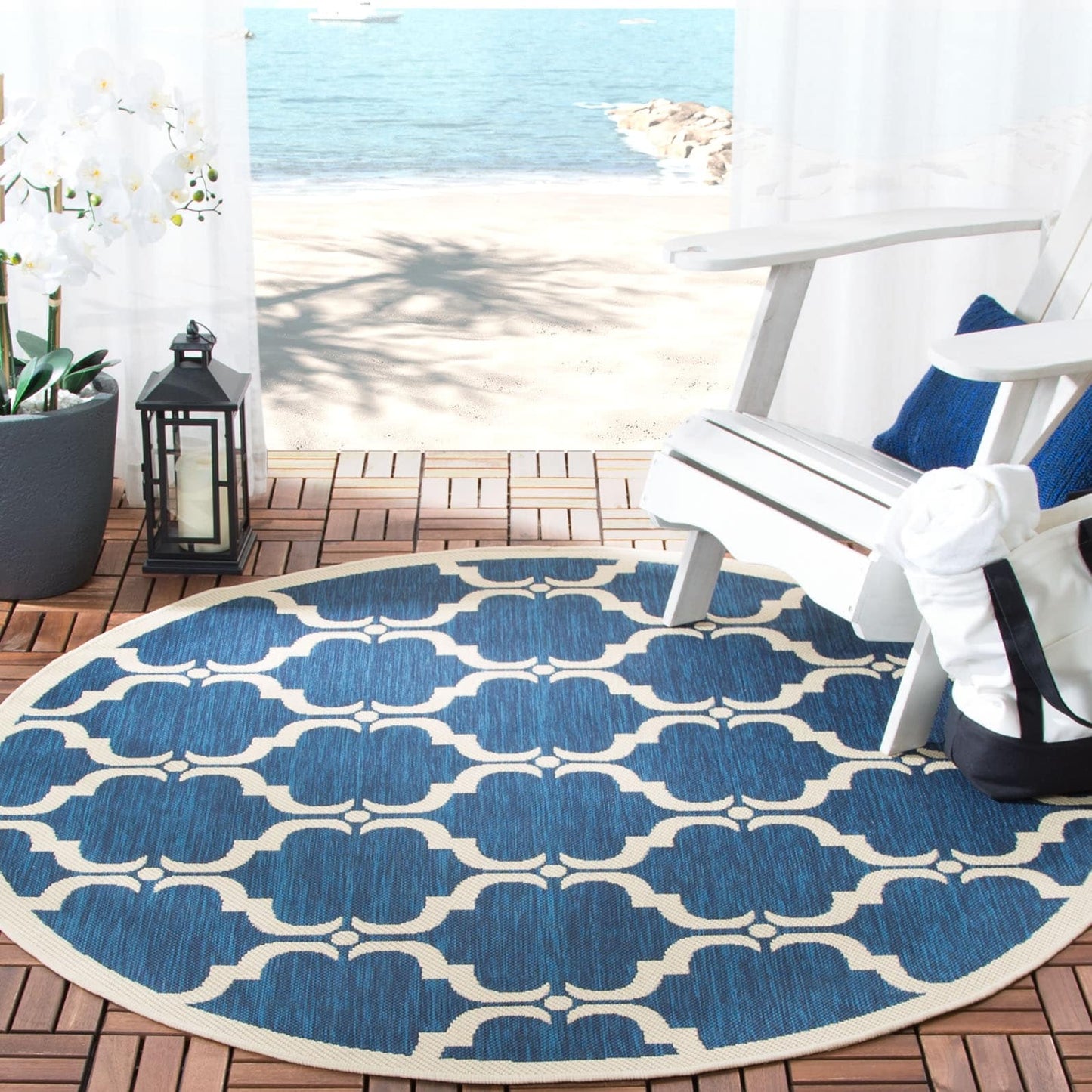 SAFAVIEH Courtyard Charleen Tapis de patio imperméable intérieur/extérieur