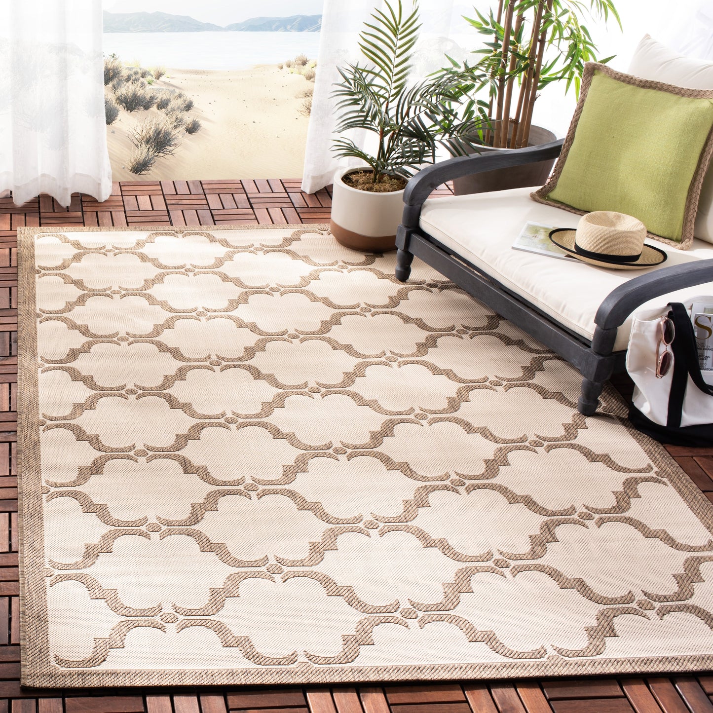 SAFAVIEH Courtyard Charleen Tapis de patio imperméable intérieur/extérieur