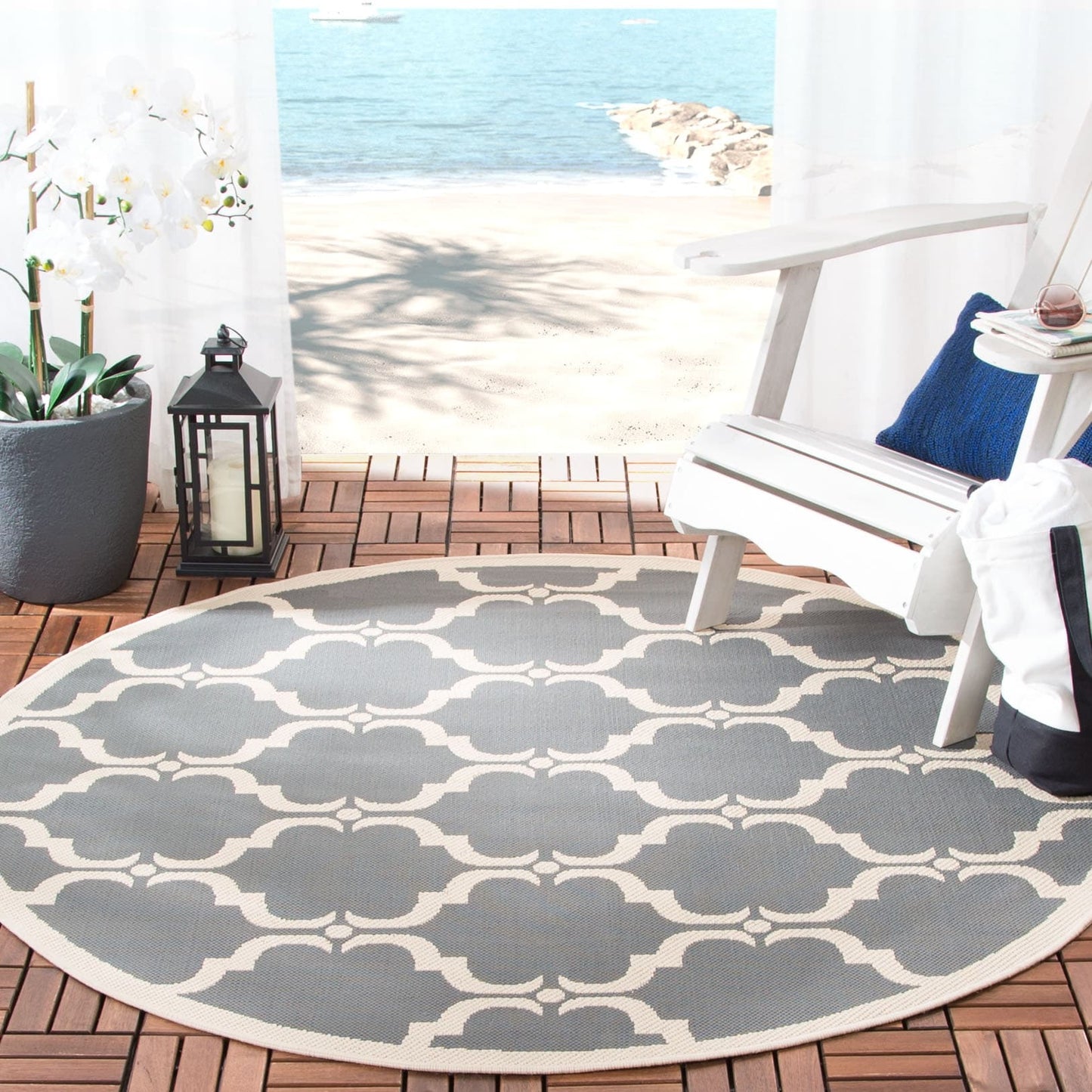SAFAVIEH Courtyard Charleen Tapis de patio imperméable intérieur/extérieur