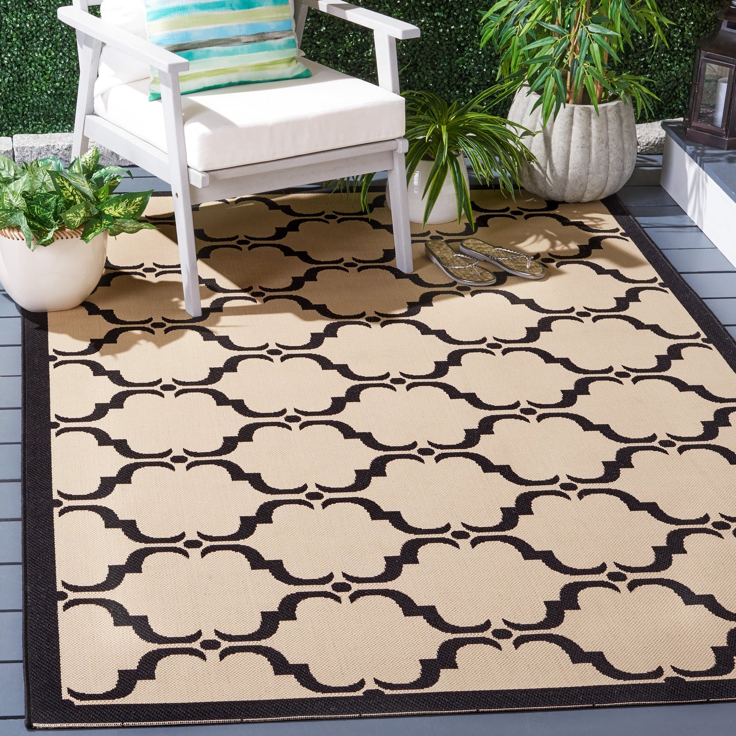 SAFAVIEH Courtyard Charleen Tapis de patio imperméable intérieur/extérieur