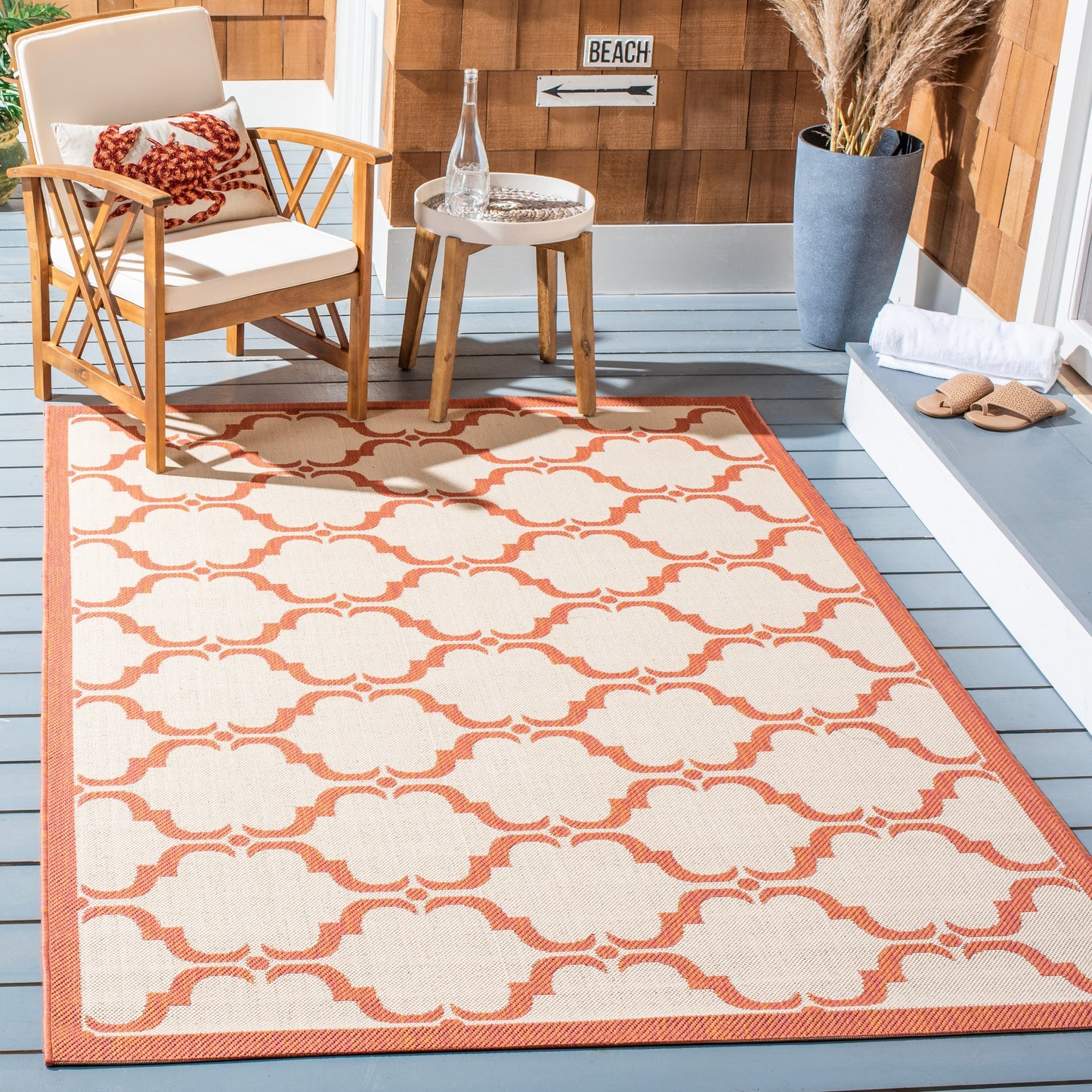 SAFAVIEH Courtyard Charleen Tapis de patio imperméable intérieur/extérieur