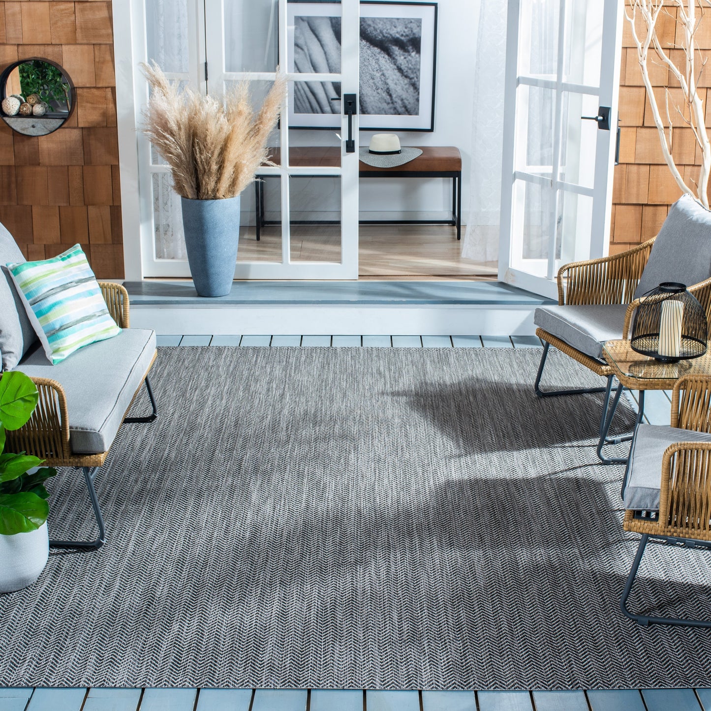 Tapis de jardin imperméable pour intérieur/extérieur SAFAVIEH Courtyard Ilmur