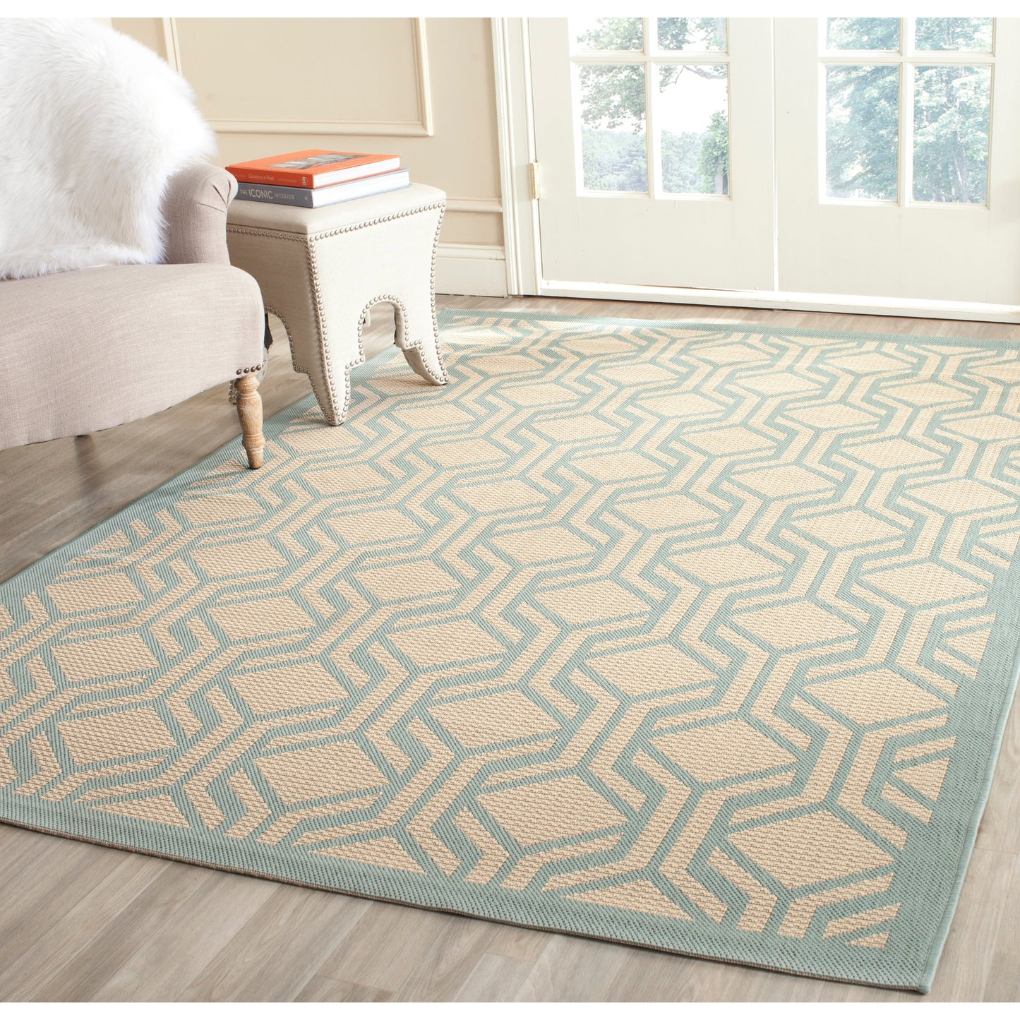 Tapis de jardin imperméable pour intérieur/extérieur SAFAVIEH Courtyard Jeanine