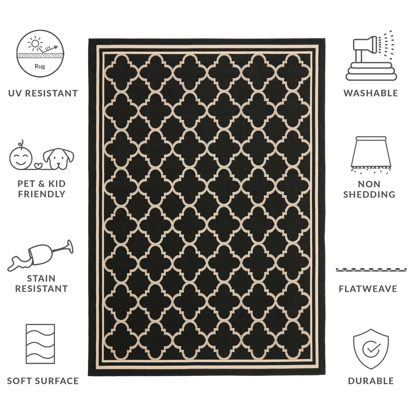 Tapis de jardin imperméable d'intérieur/extérieur SAFAVIEH Courtyard Kristelle